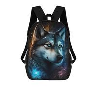 sinyumoney Galactic Wolf Portrait Mochilas Impresas En 3D Para Niños 17inch Mochilas De Moda Informales Para El Día A Día, Bolsas De Viaje, Mochilas Informales Para Exteriores Para Niños Y Niñas