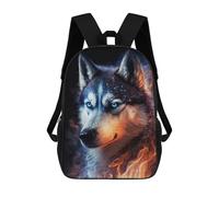 sinyumoney Galactic Wolf with Fiery Mane 17inch Mochila Escolar Impresa En 3D Para Niños, Mochila Escolar Informal De Moda, Mochilas De Viaje Para Niños Y Estudiantes.