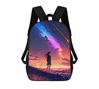 sinyumoney Galaxy Anime Sunset Hill Mochila Escolar Grande Resistente Al Agua Para Portátil Para Niñas, Niños Y Adolescentes 17inch