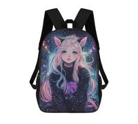 sinyumoney Galaxy Cat Girl Art Print Mochila Escolar Infantil De 17 Pulgadas Con Estampado 3D, Mochila Moderna Para Niños, Mochilas De Viaje, Bolsas Para Libros, Mochila Escolar Infantil