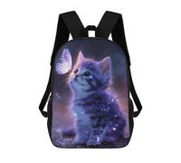 sinyumoney Galaxy Kitten with Butterfly Mochila Escolar Para El Trabajo, Negocios, Universidad, Escuela Para Hombres/mujeres 17inch