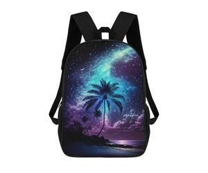 sinyumoney Galaxy Palm Beach Night Mochilas Escolares Para Ordenador, Ideales Para El Colegio/trabajo/viajes, Acampadas, Aventuras Al Aire Libre Y Viajes Diarios 17inch