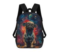 sinyumoney Galaxy Pug Oil Painting Mochila Escolar, Mochila Infantil Para Niños Y Adolescentes, Regalos, Mochilas De Día Con Impresión 3D, Mochila Escolar, Mochila Para Libros 17inch