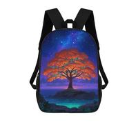 sinyumoney Galaxy Tree Ocean Night Mochila Escolar Ligera Mochila Escolar De Día Mochila Para Libros Para La Universidad Para Acampar Aventuras Al Aire Libre Y Viajes Diarios 17inch