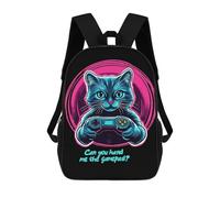 sinyumoney Gamer Cat Gaming Gamepad 17inch Mochila Escolar Impresa En 3D Para Niños, Mochila Escolar Informal De Moda, Mochilas De Viaje Para Niños Y Estudiantes.