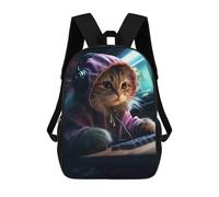 sinyumoney Gamer Cat Mochila Escolar De Moda Para Estudiantes, Adecuada Para Niños Y Niñas, Mochila Informal Para Viajes Al Aire Libre, Esencial Para El Día A Día 17inch