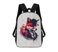 sinyumoney Gangster Fox Funny Mochilas Infantiles Impresas En 3D De 17 Pulgadas. Mochila Escolar Informal Impresa En 3D Para Niños De Primaria Y Secundaria.