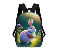 sinyumoney Garden Rabbit Art Print Mochila Escolar De 17 Pulgadas Para Adolescentes, Con Estampado 3D, Ajustable Y Con Bolsillos, Ideal Para Niños, Niñas Y Estudiantes.