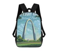 sinyumoney Gateway Arch National Park Mochilas Para Niños Y Estudiantes, Mochilas Escolares Impresas En 3D, Mochilas Para Estudiantes De Primaria Y Secundaria Para Niños Y Niñas 17inch