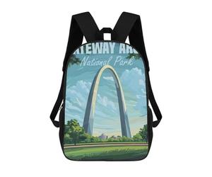 sinyumoney Gateway Arch National Park Mochilas Para Niños Y Estudiantes, Mochilas Escolares Impresas En 3D, Mochilas Para Estudiantes De Primaria Y Secundaria Para Niños Y Niñas 17inch