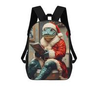 sinyumoney Gator Santa on The Toilet Mochila Escolar Grande Resistente Al Agua Para Portátil Para Niñas, Niños Y Adolescentes 17inch