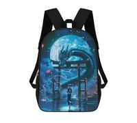sinyumoney Geisha And Blue Dragon Mochila Escolar Impresa En 3D Para Niños Y Niñas, Mochila Escolar, Mochila De Viaje Para Niños 17inch