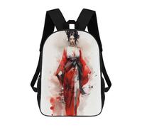 sinyumoney Geisha in Red Mochilas Para Niños, Mochilas Escolares Personalizadas En 3D Para Niños Y Niñas, Mochilas Escolares Grandes, Mochilas Informales Para El Día A Día 17inch
