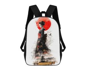 sinyumoney Geisha Japan Art Mochila Escolar Para Niños De 17 Pulgadas, Mochila Informal De Viaje Para Niños Y Niñas, Mochila De Gran Capacidad Para El Día A Día 17inch
