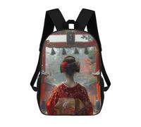 sinyumoney Geisha Japanese Torii Gate Mochila Escolar Infantil Con Impresión 3D, Mochila Escolar Informal Para Niños De Primaria Y Secundaria 17inch