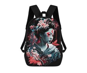 sinyumoney Geisha Neon Cherry Blossom Mochila Escolar, Mochila De Negocios Para Portátil, Mochila Unisex Informal Para Adolescentes, Niños, Mujeres Y Hombres 17inch
