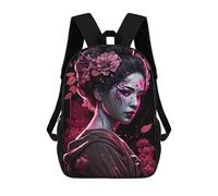 sinyumoney Geisha with Flowers Mochilas Para Niños Mochila Escolar Mochila Escolar Impresa En 3D Para Niños Estudiantes De Primaria Y Secundaria 17inch