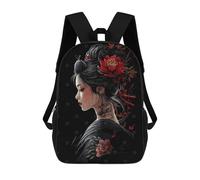 sinyumoney Geisha with Red Flowers Mochila Escolar Impresa En 3D Para Niños 17inch Mochilas Para Niños Y Niñas, Mochilas Escolares Para Niños, Mochilas De Viaje