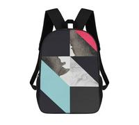 sinyumoney Geometric Collage B Mochilas Impresas En 3D 17inch Mochila Escolar Infantil Para Exteriores, Mochila Informal De Día, Bolsas De Viaje Informales Para Estudiantes De Secundaria