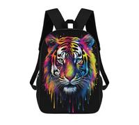 sinyumoney Geometric Dog Animación Mochila Niño Niña 3D, Bolsa De Escuela, Mochila Para Niños Pequeños, Mochila Casual, Bolsa De Libros De Moda, Rainbow Tiger, 17"