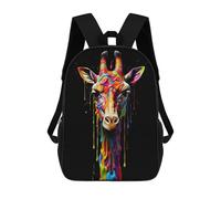 sinyumoney Geometric Dog Animación Mochila Niño Niña 3D, Bolsa De Escuela, Mochila Para Niños Pequeños, Mochila Casual, Bolsa De Libros De Moda, Rainbow Giraffe, 17"