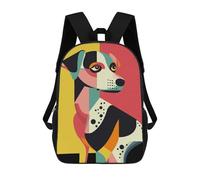 sinyumoney Geometric Dog Art Mochila Escolar Infantil Impresa En 3D, Mochila Informal De Moda Para Niños, Mochila De Viaje De Alta Capacidad Para Libros Para Niños 17inch