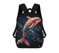 sinyumoney Geometric Dolphin Mochila Infantil, Mochila Escolar Para Niños, Mochila Escolar Infantil Con Estampado 3D De Dibujos Animados, Mochila De Gran Capacidad Para Niños Y Niñas 17inch