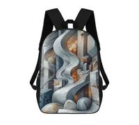 sinyumoney Geometric Flux Mochila Escolar Infantil Impresa En 3D Para Niños, Mochila De Viaje De Alta Capacidad, Mochilas Para Libros De 17 Pulgadas Para Niños