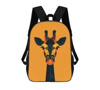 sinyumoney Geometric Giraffe Vector Portrait on Orange Mochila Escolar De Negocios, Bolso Resistente Para Portátil Para Niñas, Niños Y Adolescentes 17inch