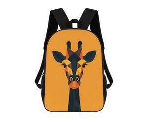 sinyumoney Geometric Giraffe Vector Portrait on Orange Mochila, Mochila Infantil, Mochila Escolar Para Estudiantes, Mochila Para Libros, Mochila Escolar Impresa En 3D Para Niños Y Niñas 17inch
