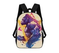 sinyumoney Geometric Gorilla Art Mochila Escolar Infantil Impresa En 3D 17inch Mochilas De Moda Para Niños De Primaria Y Secundaria