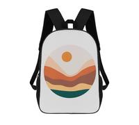 sinyumoney Geometric Landscape 3 Mochila Escolar Mochila Para Niños Impresa En 3D Mochilas Infantiles Para Niños Y Niñas Mochilas Escolares Mochilas De Viaje Para Niños 17inch