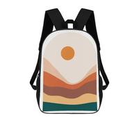 sinyumoney Geometric Landscape 6 Mochilas Para Niños Mochila Escolar Mochila Escolar Impresa En 3D Para Niños Estudiantes De Primaria Y Secundaria 17inch