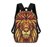 sinyumoney Geometric Lion Vector Portrait in Vibrant Colors Mochila Escolar Para Niñas Mochila Impermeable Mochila Informal De Día Mochila Ligera Para Niño Y Niña Mochila Escolar 17inch