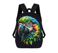 sinyumoney Geometric Parrot Mochila Escolar Impresa En 3D 17inch Mochilas De Moda Para Niños, Mochilas Escolares Para Niños De Primaria Y Secundaria