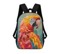 sinyumoney Geometric Parrot Mochila, Mochila Escolar Impresa En 3D, Bolsa Para El Almuerzo Escolar, Mochila De Viaje, Mochila Para Amigos, Mochila Escolar Para Niñas Y Niños 17inch