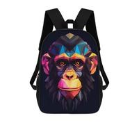 sinyumoney Geometric Style Chimpanzee Mochila Escolar Grande, Ligera E Informal: Perfecta Para Viajes, Trabajo Y Uso Diario 17inch
