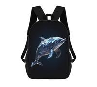 sinyumoney Geometric Style Dolphin Mochila De Día Mochila De Negocios Mochila Impermeable Para Libros Para Hombres/mujeres 17inch
