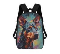 sinyumoney German Pinscher Painting Mochila Escolar Para Niños De 17 Pulgadas, Mochila Informal De Viaje Para Niños Y Niñas, Mochila De Gran Capacidad Para El Día A Día 17inch