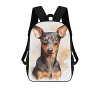 sinyumoney German Pinscher Portrait Mochila Infantil, Mochila Escolar Para Niños, Mochila Escolar Infantil Con Estampado 3D De Dibujos Animados, Mochila De Gran Capacidad Para Niños Y Niñas 17inch