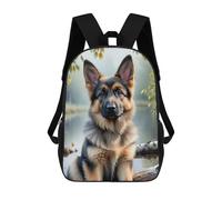 sinyumoney German Shepherd by The Lake Mochila Escolar Impresa En 3D 17inch Mochilas De Moda Para Niños, Mochilas Escolares Para Niños De Primaria Y Secundaria