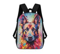 sinyumoney German Shepherd Colorful Mochila Escolar Infantil Impresa En 3D 17inch Mochilas Escolares Para Niños, Estilo Casual Y Moderno, Mochilas De Viaje De Alta Capacidad