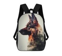 sinyumoney German Shepherd Double Exp Mochila Con Bolsillo Mochilas Impresas En 3D, Mochilas De Viaje, Mochilas Para Libros, Mochila Escolar Para Niños 17inch