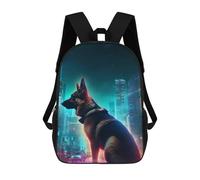 sinyumoney German Shepherd Futuristic Mochilas Para Niños Y Estudiantes, Mochilas Escolares Impresas En 3D, Mochilas Para Estudiantes De Primaria Y Secundaria, Mochilas Para Niños Y Niñas 17inch