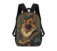 sinyumoney German Shepherd in Renaissance Attire Classic Dog Art Mochilas Impresas En 3D Para Niños, Mochila Escolar, Mochila De Moda Para Niños De Primaria Y Secundaria 17inch