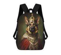 sinyumoney German Shepherd King Mochila Infantil, Mochila Escolar Para Niños, Mochila Escolar Infantil Con Estampado 3D De Dibujos Animados, Mochila De Gran Capacidad Para Niños Y Niñas 17inch