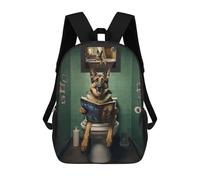 sinyumoney German Shepherd on Toilet Mochilas Mochilas Infantiles Mochila Escolar Mochila Escolar Infantil Impresa En 3D Mochilas De Viaje De Moda Para Niños De Primaria Y Secundaria 17inch