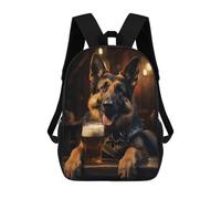 sinyumoney German Shepherd Pint Beer Mochila, Mochila Infantil, Mochila Escolar Para Estudiantes, Mochila Para Libros, Mochila Escolar Impresa En 3D Para Niños Y Niñas 17inch