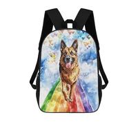 sinyumoney German Shepherd Rainbow Bridge Mochilas Escolares Resistentes Al Agua, Mochila Escolar De Negocios Para Campus, Actividades Al Aire Libre, Viajes Y Deportes 17inch