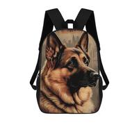 sinyumoney German Shepherd Retro Dog Mochila Escolar Infantil Impresa En 3D 17inch Mochilas Escolares Para Niños, Estilo Casual Y Moderno, Mochilas De Viaje De Alta Capacidad